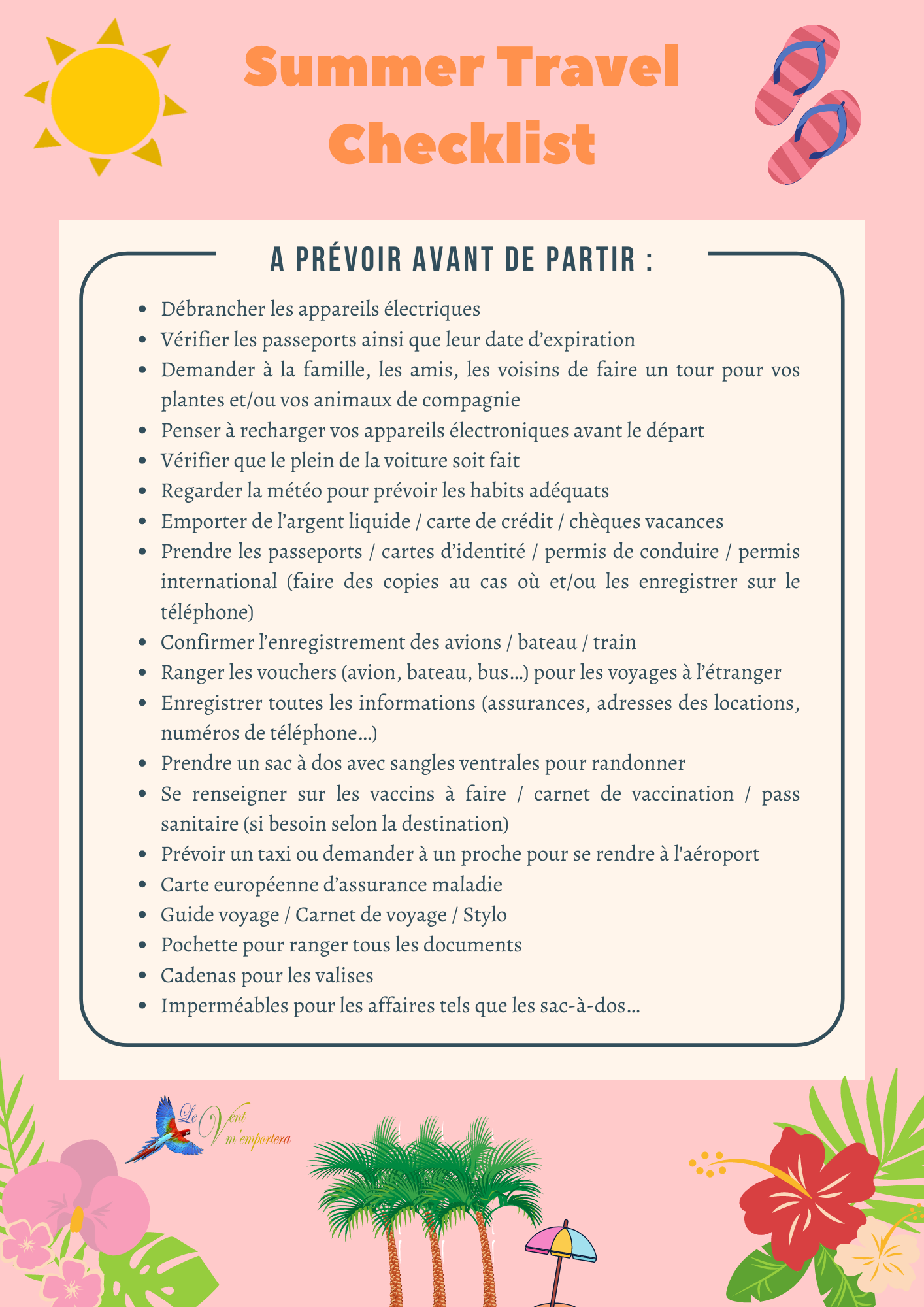 Liste de Voyage d'été / Travel Checklist